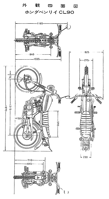 1970 Honda CL90 specs