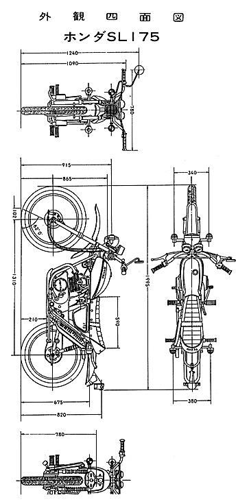 Honda Benly SL175 technical image