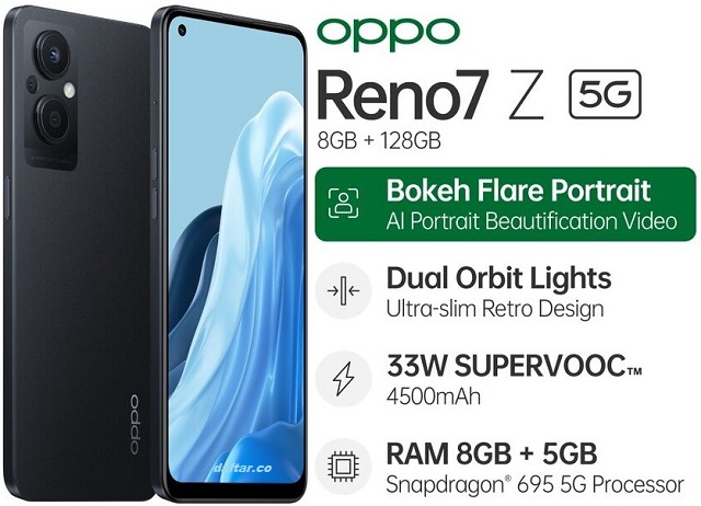 OPPO Reno7 Z 5G spec (8GB RAM + 128GB ROM)